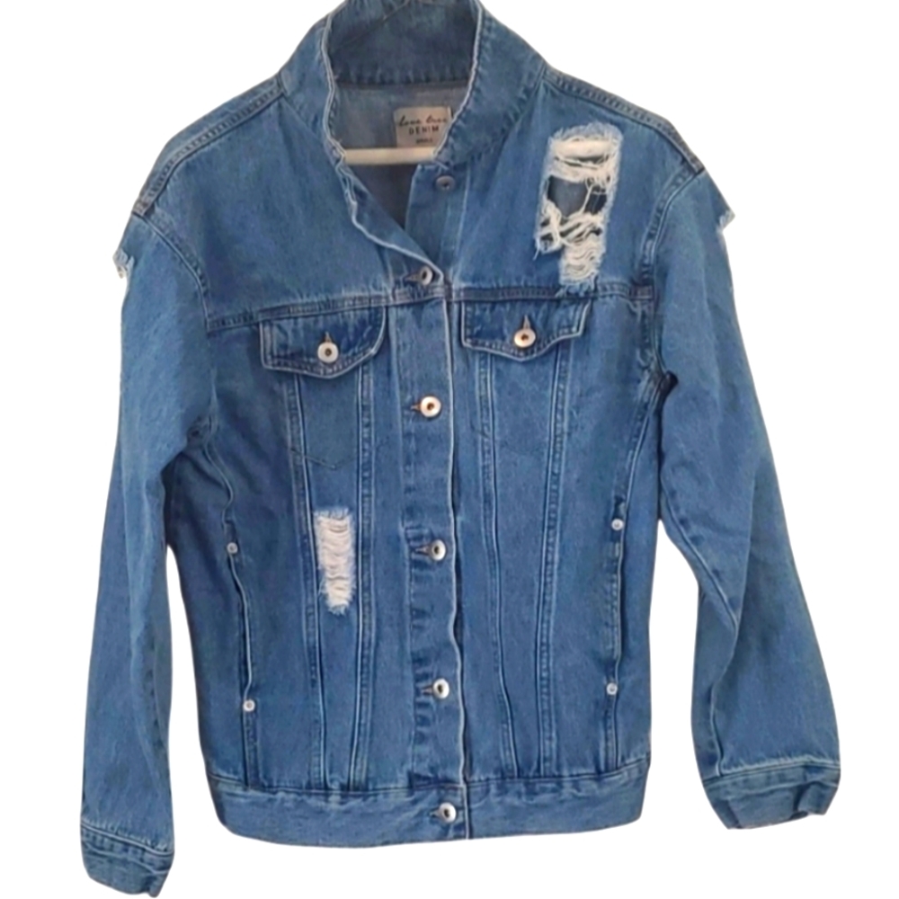 Love Tree Denim Ripped Jacket